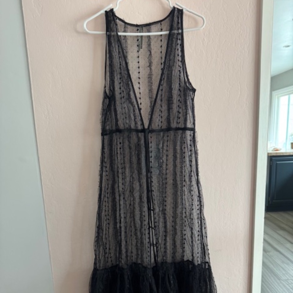 Black Lacey maxi Anthropologie dress, size M